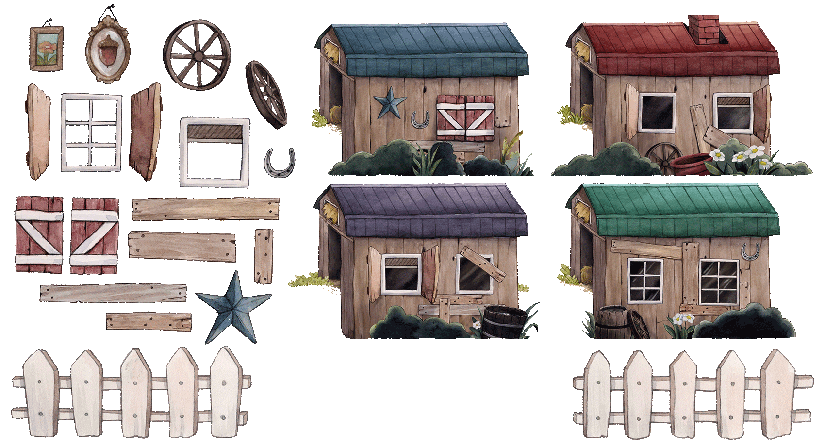 individual game assets from the video game Cuphead